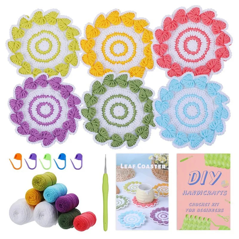 Hand-Knitted Crochet Kit for Coaster & Cap Mats