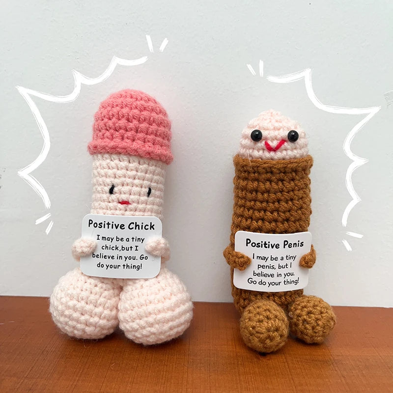 Positive Crochet Doll Kit – Handmade Gift with Affirmation Card