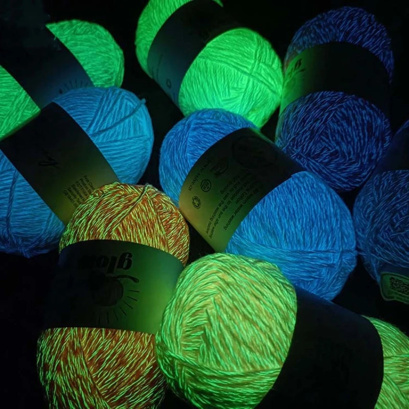 50g Glow-in-the-Dark Yarn – Luminous Wool for DIY Knitting & Crochet