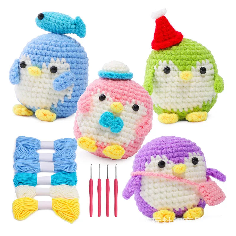 KRABALL Penguin Crochet Kit – Beginner Set with Video Tutorial