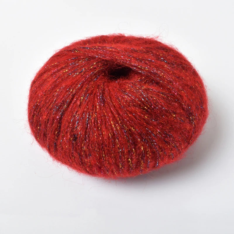 25g Golden Sequin Mohair Yarn – Soft Crochet & Knitting Wool