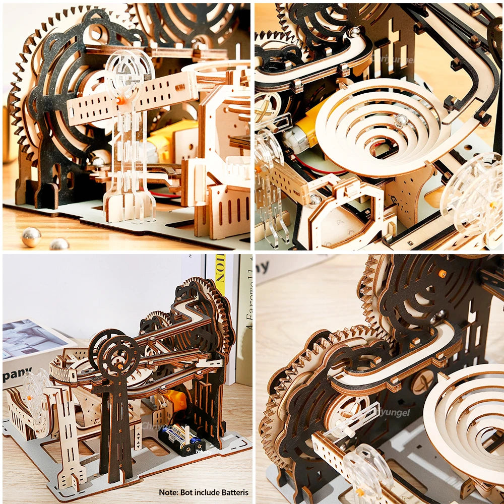 3D Wooden Marble Run Puzzle – Mechanical Model Kit