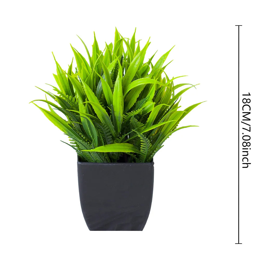 Mini Potted Artificial Eucalyptus Plant with Black Pot
