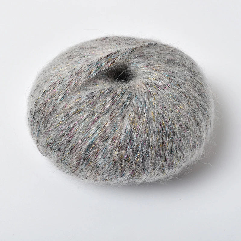 25g Golden Sequin Mohair Yarn – Soft Crochet & Knitting Wool