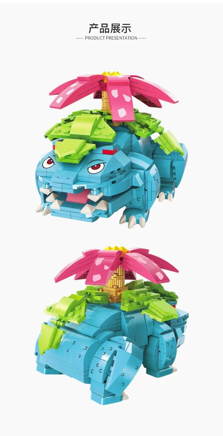 Pokémon Building Block Figures – Charizard, Mewtwo, Venusaur Models