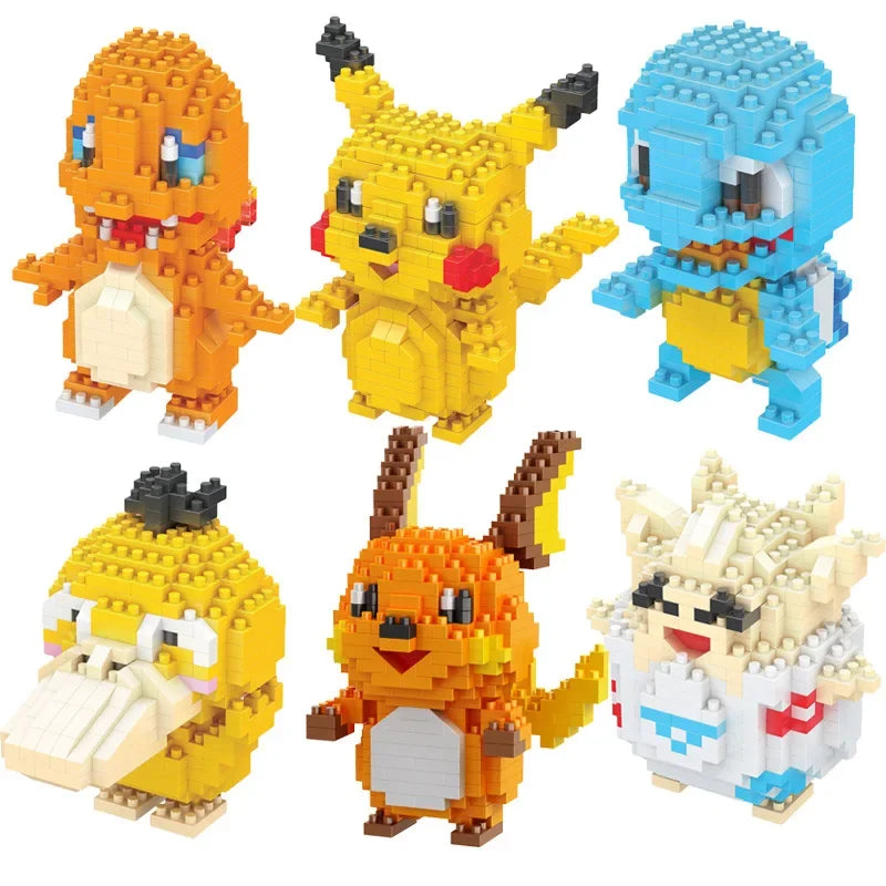 Mini Pokémon Building Blocks – Pikachu, Charizard, Eevee, Mewtwo