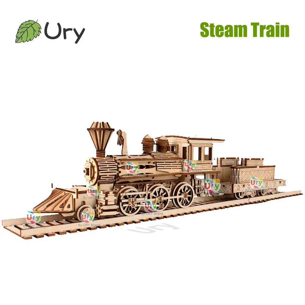 Ury 3D Wooden Retro Steam Train Puzzle