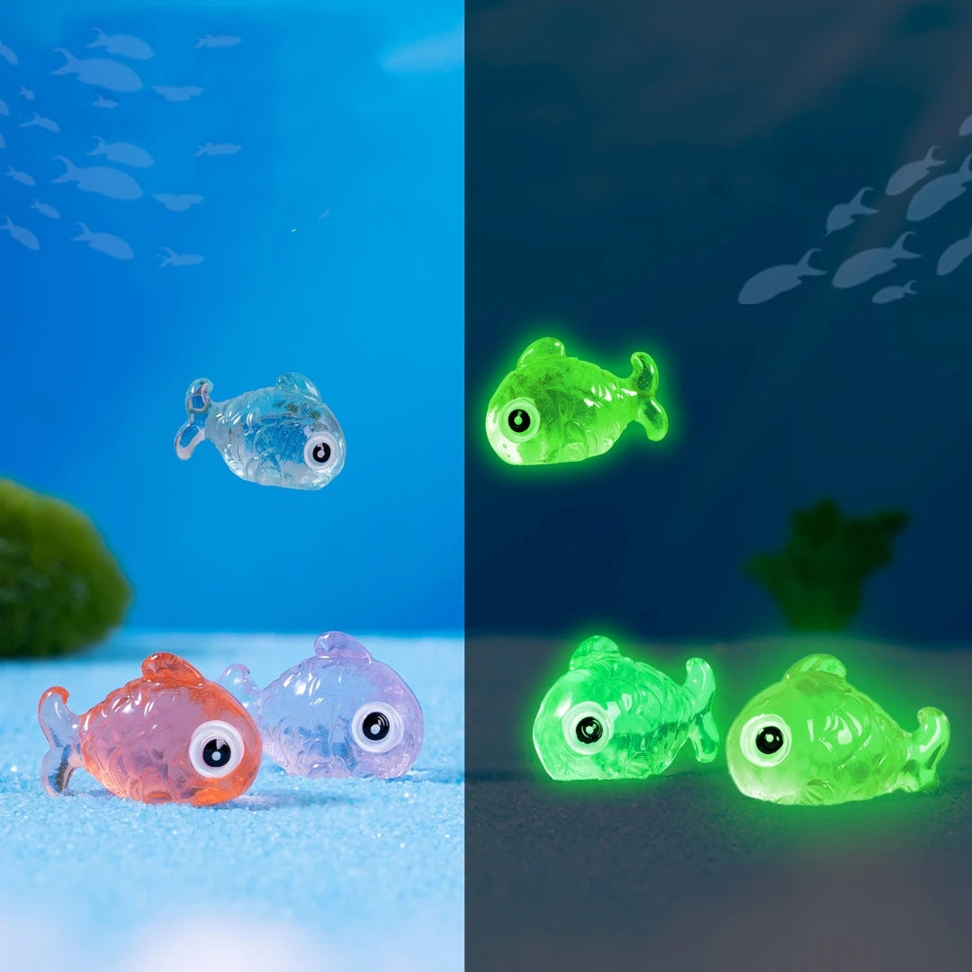 Mini Glow-in-the-Dark Animal and Mushroom Figurines for Fairy Garden