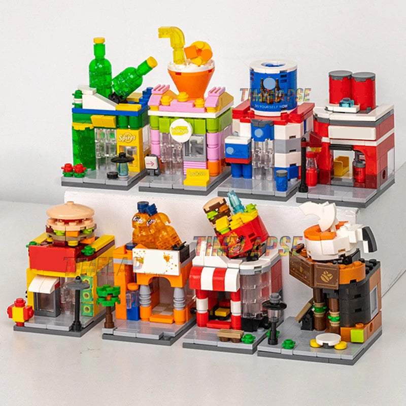 Restaurant & Dessert Street View Building Blocks Kit
