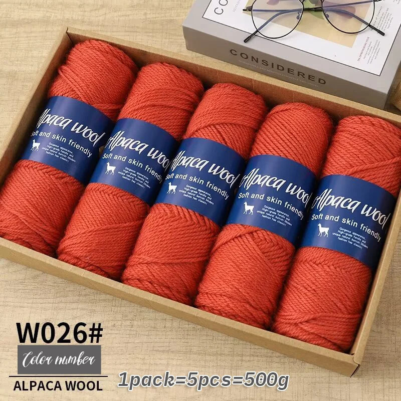500g Coarse Alpaca Wool Yarn – Warm Handwoven Knitting Yarn