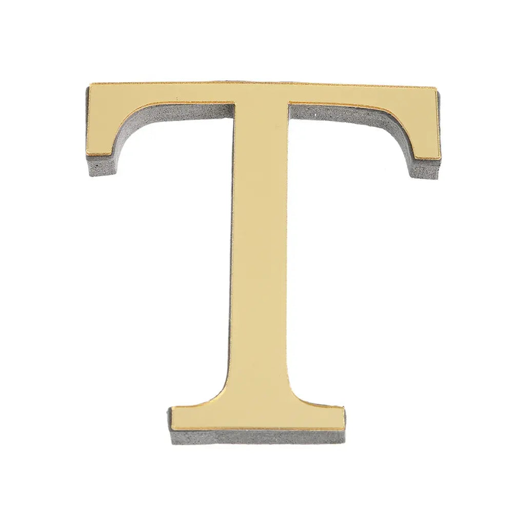 3D Mirror Acrylic Gold Letter Wall Stickers 10CM