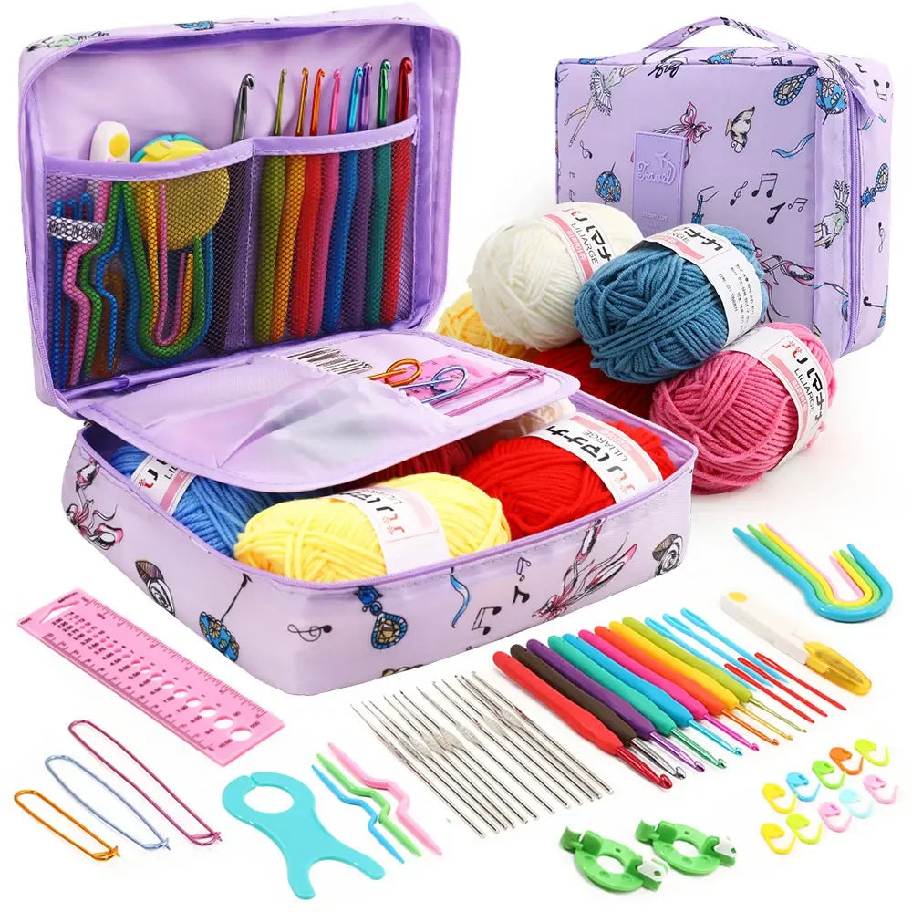 KOVEEN 59pcs Beginner Crochet Kit with Storage