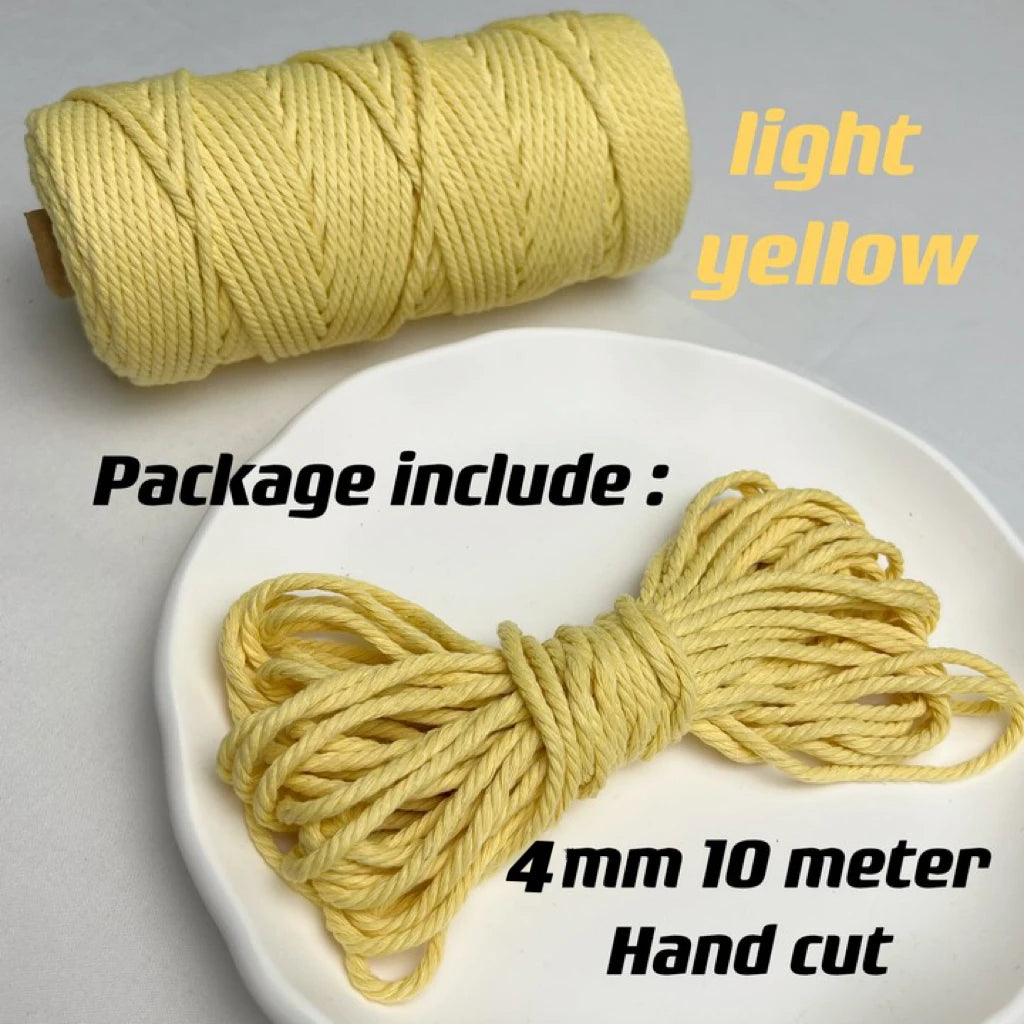 10m 4mm Braided Cotton Macrame Rope – Natural DIY Craft Cord