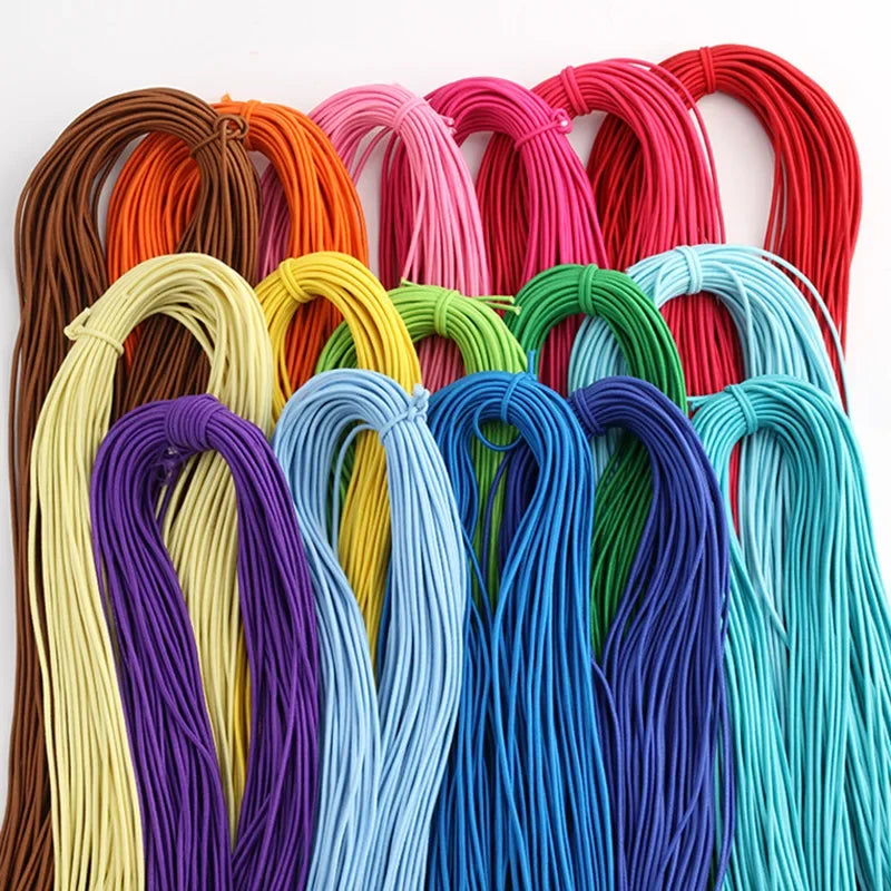 2mm Colorful Round Elastic Cord for DIY Sewing 5m