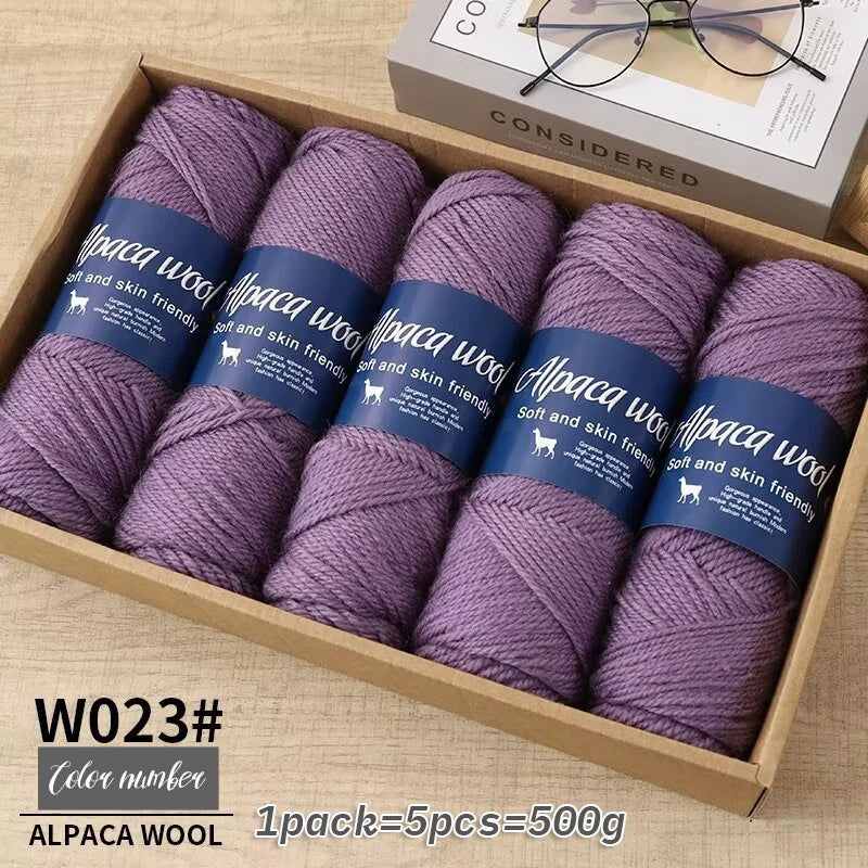 500g Coarse Alpaca Wool Yarn – Warm Handwoven Knitting Yarn