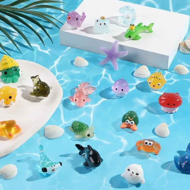Mini Ocean Resin Sea Animal Figurines for DIY Landscape Decor