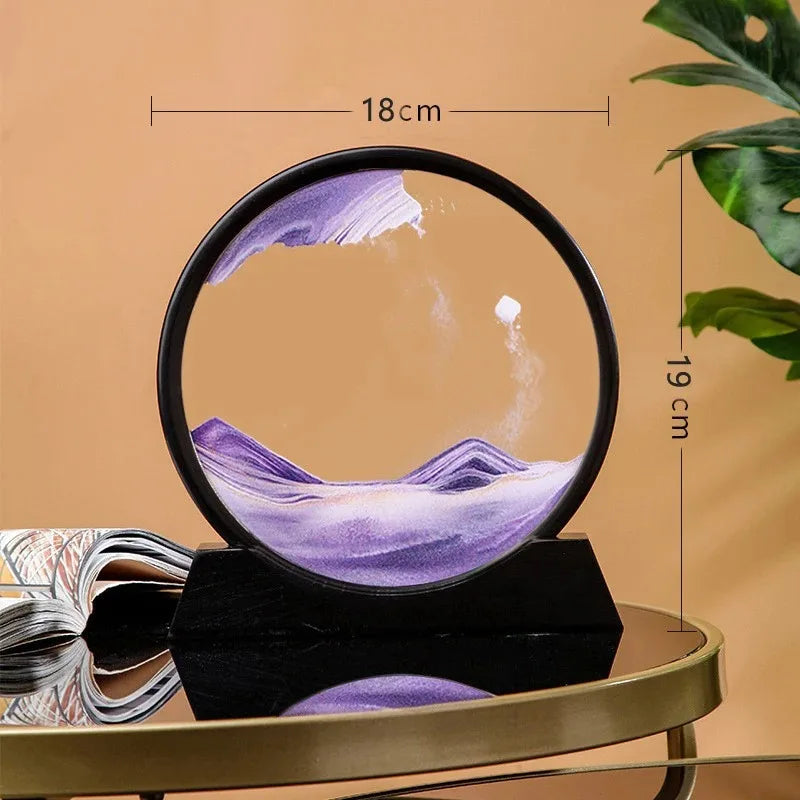 3D Moving Sand Art Hourglass for Home and Office Deco