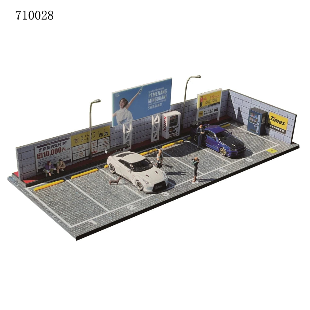GFans 1:64 Scale Car Garage Diorama Model with LED Lights