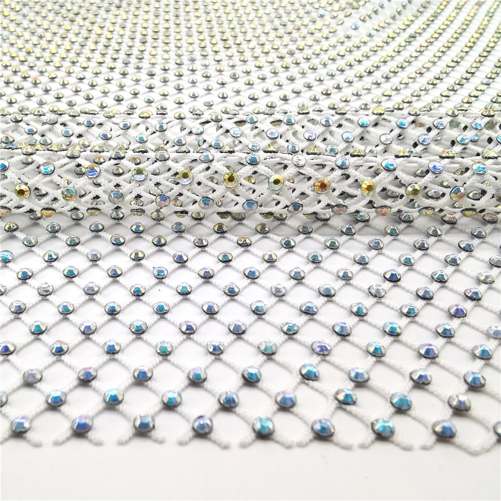 Rhinestone Mesh Applique Trim for DIY Crafts