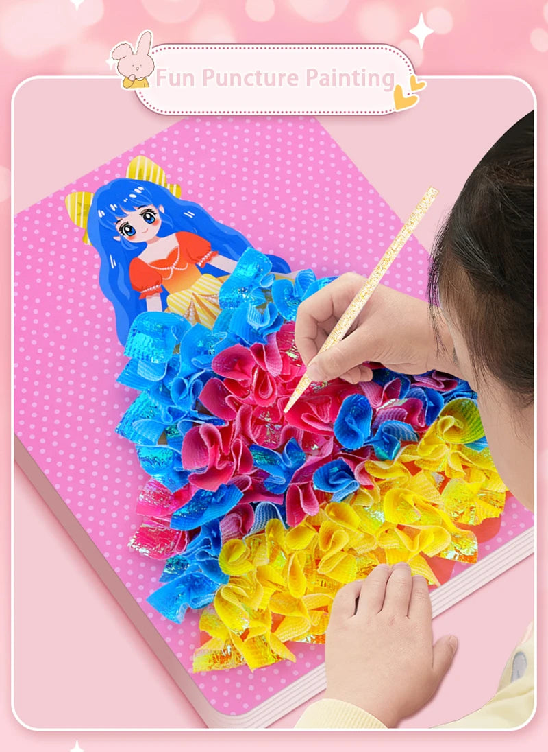 DIY Puzzle Puncture Painting Card Set for Kids