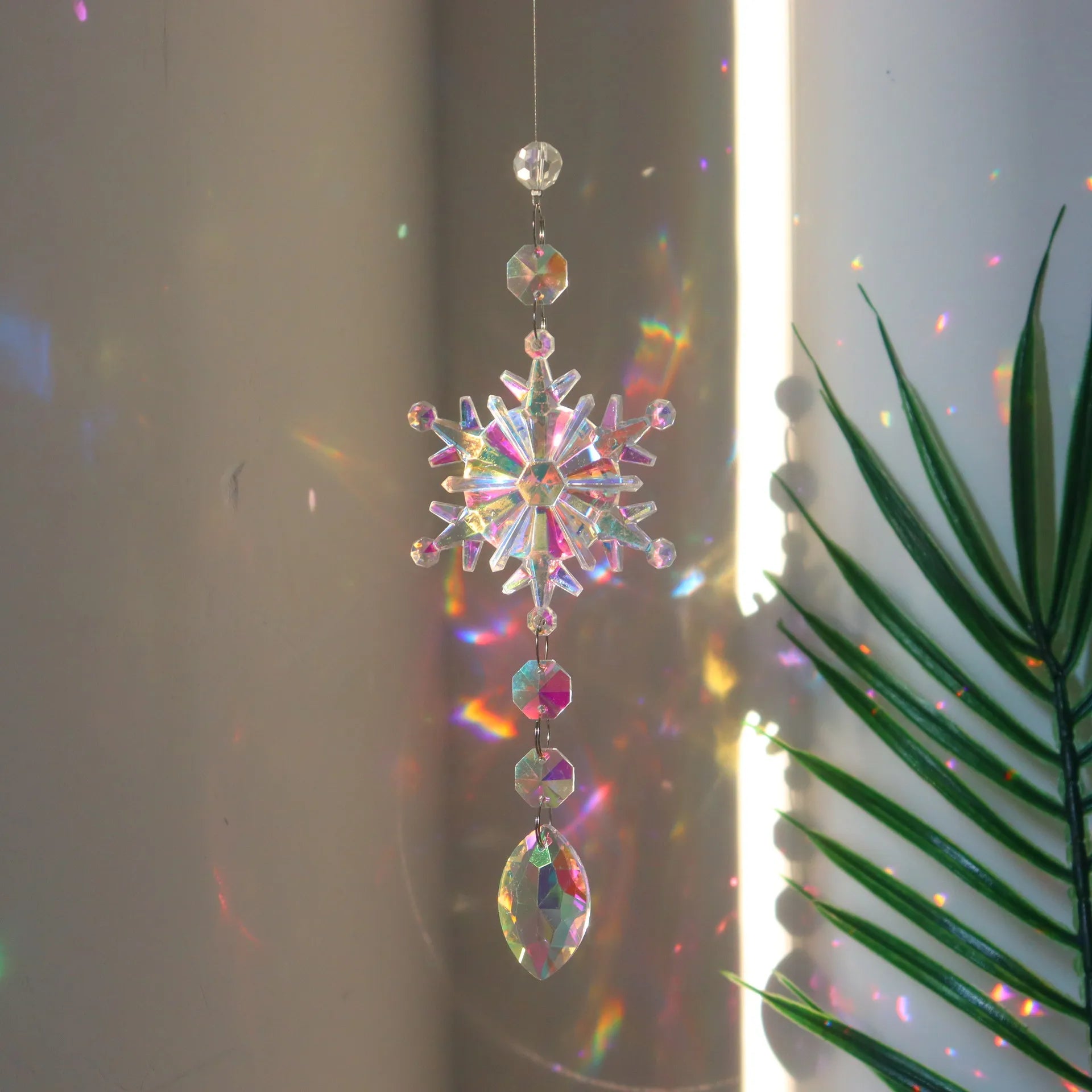 Crystal Sun Catcher with Moon, Butterfly, and Lotus for Home Decor