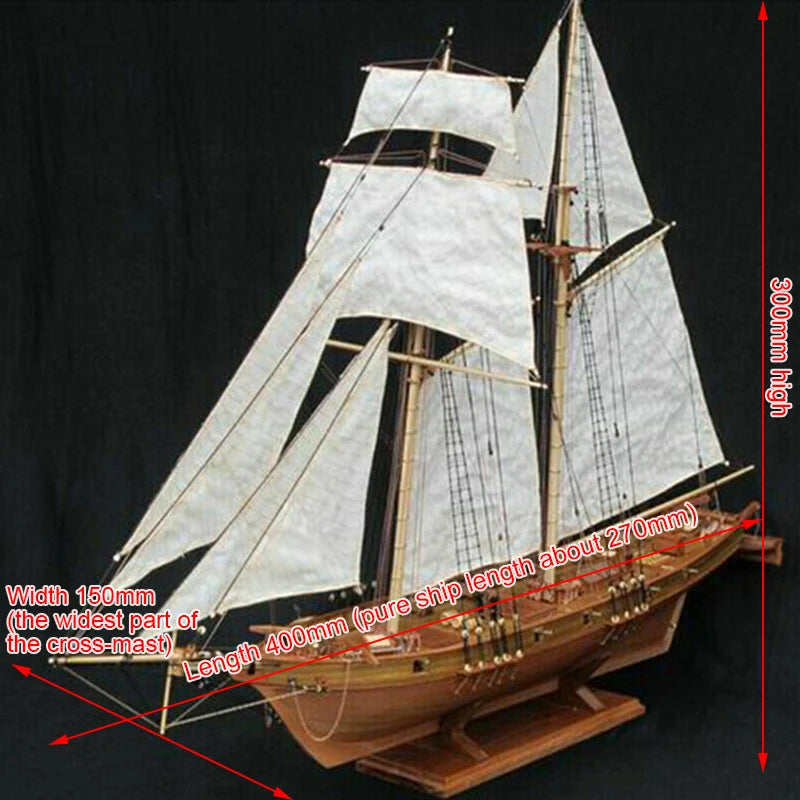 1:100 Halcon Wooden Sailing Boat DIY Model Kit