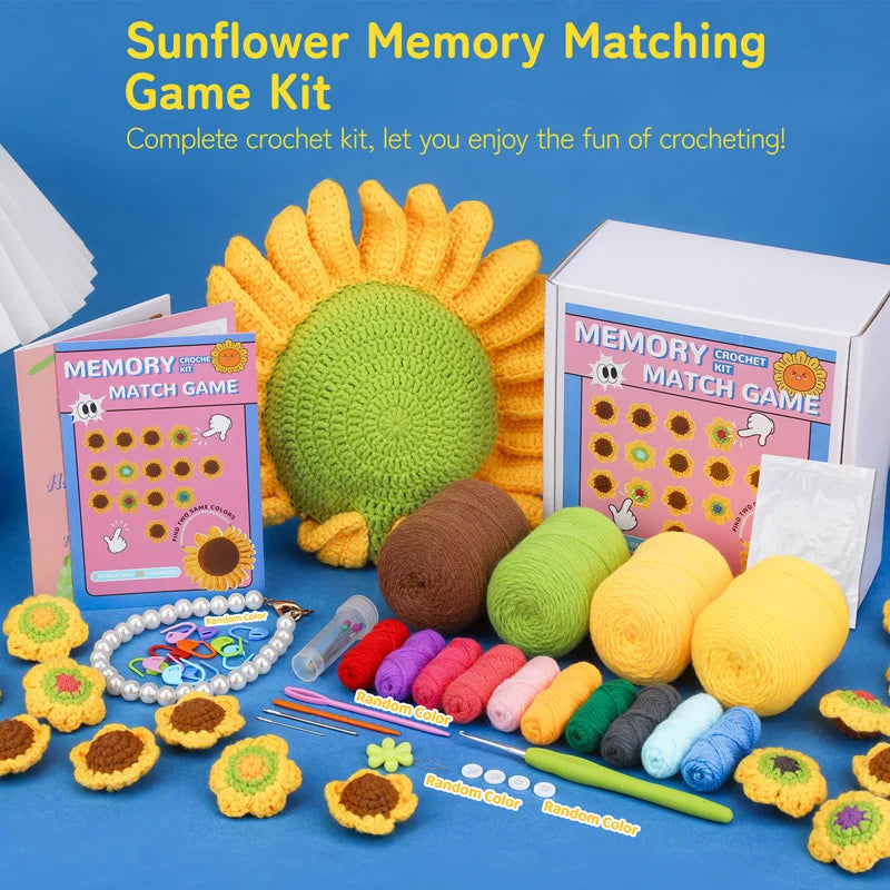 MIUSIE Beginner Crochet Kit with Memory Game