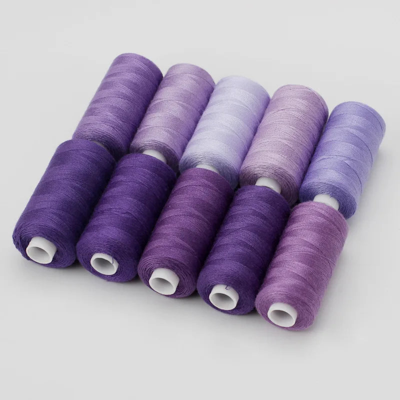 10-Color Polyester Sewing Thread Set – 400 Yards Each
