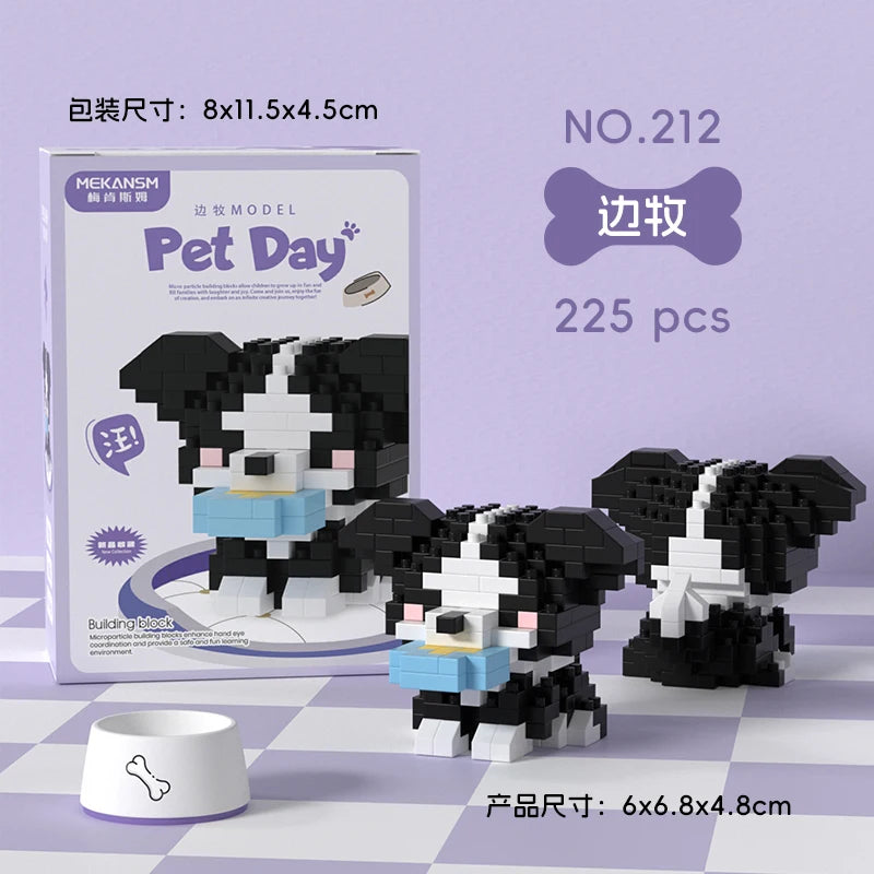 HUIQIBAO Mini Pet Micro Building Blocks – Dog & Cat Models