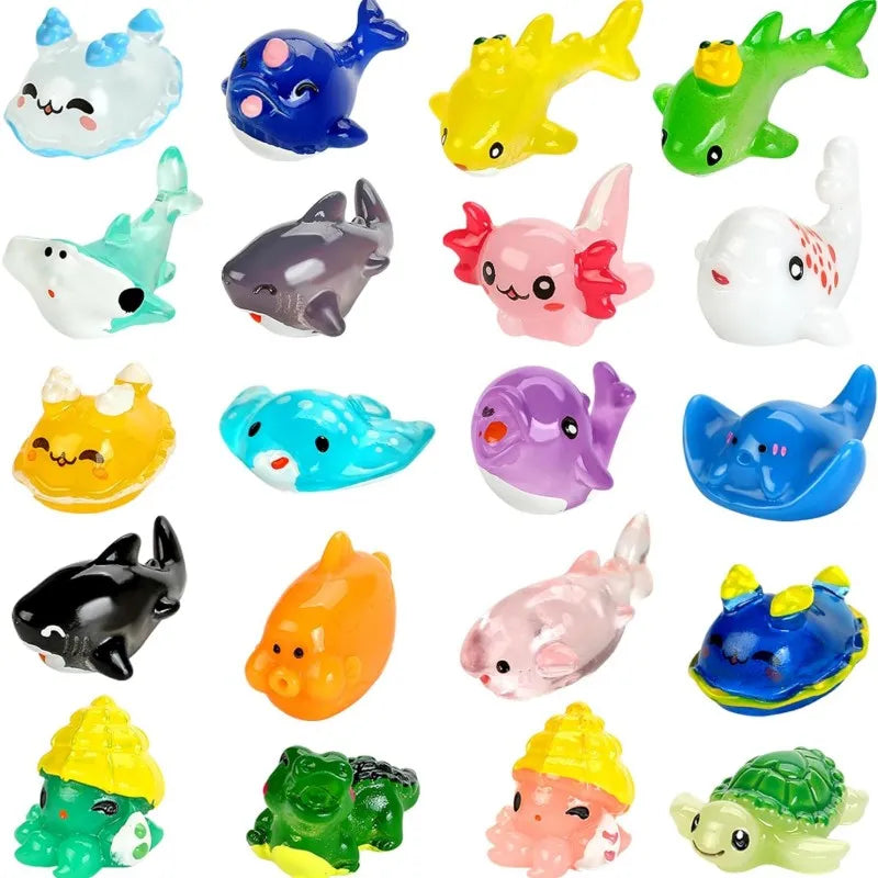 Mini Ocean Resin Sea Animal Figurines for DIY Landscape Decor