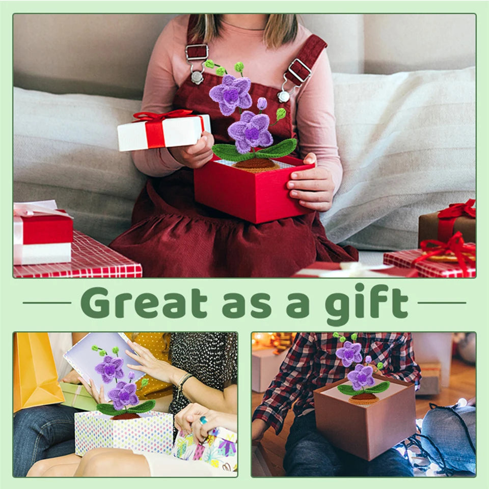 KRABALL Moth Orchid Crochet Kit for Beginners