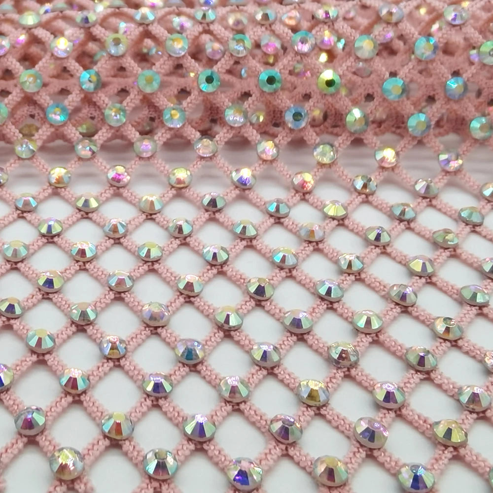 Rhinestone Mesh Applique Trim for DIY Crafts
