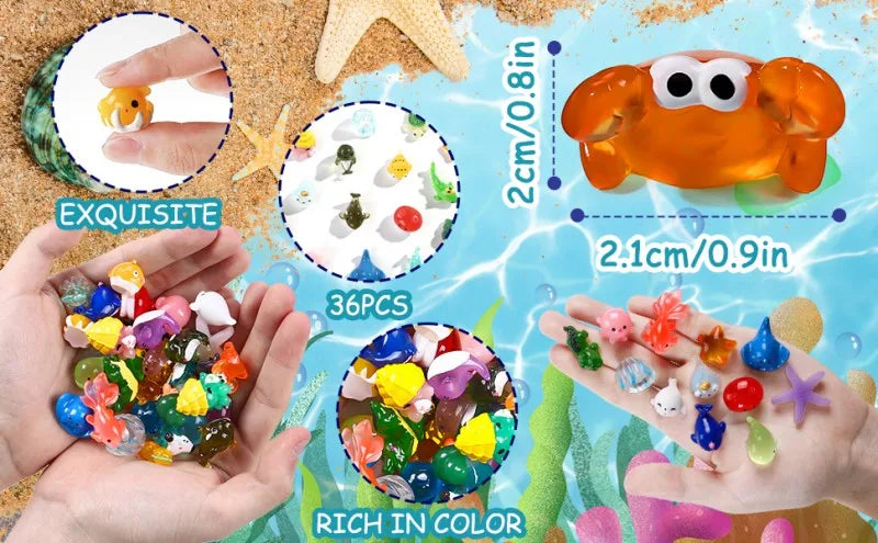 Mini Ocean Resin Sea Animal Figurines for DIY Landscape Decor