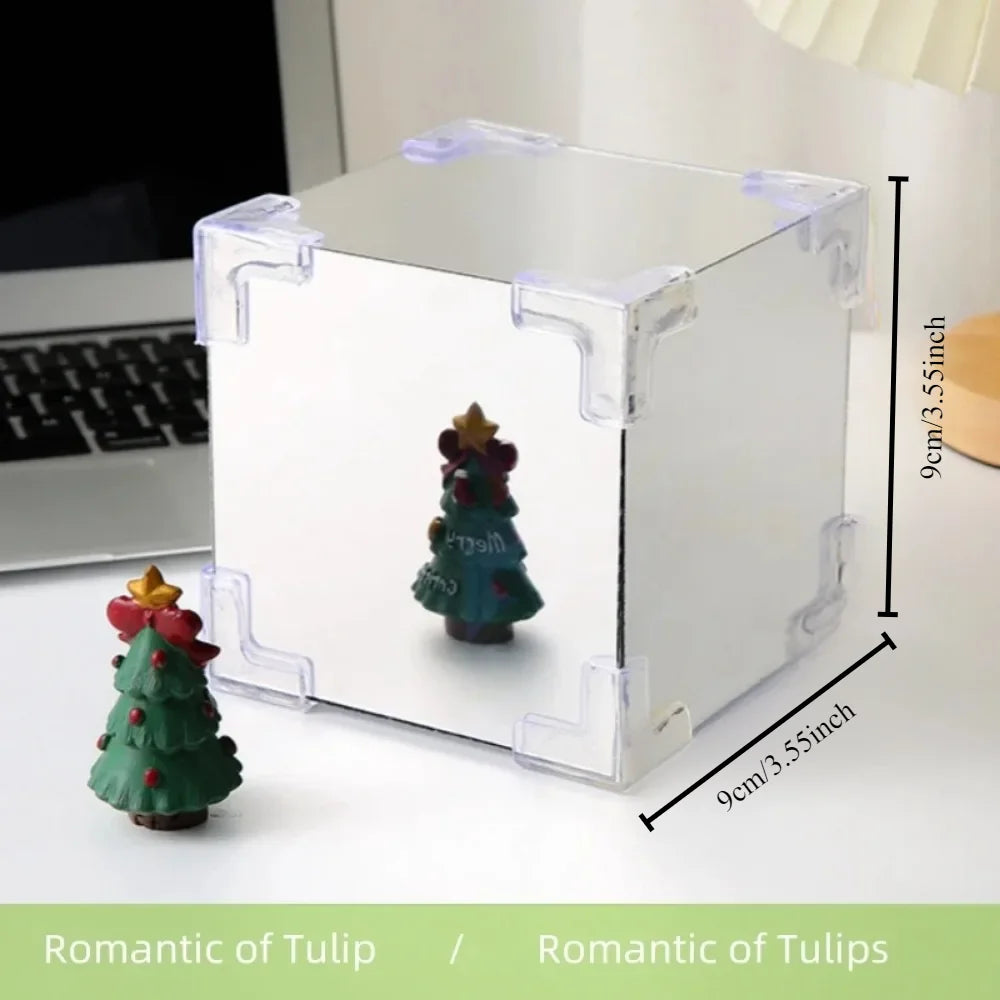 DIY Tulip Mirror Cube Lamp – Handmade Flower Night Light for Bedroom