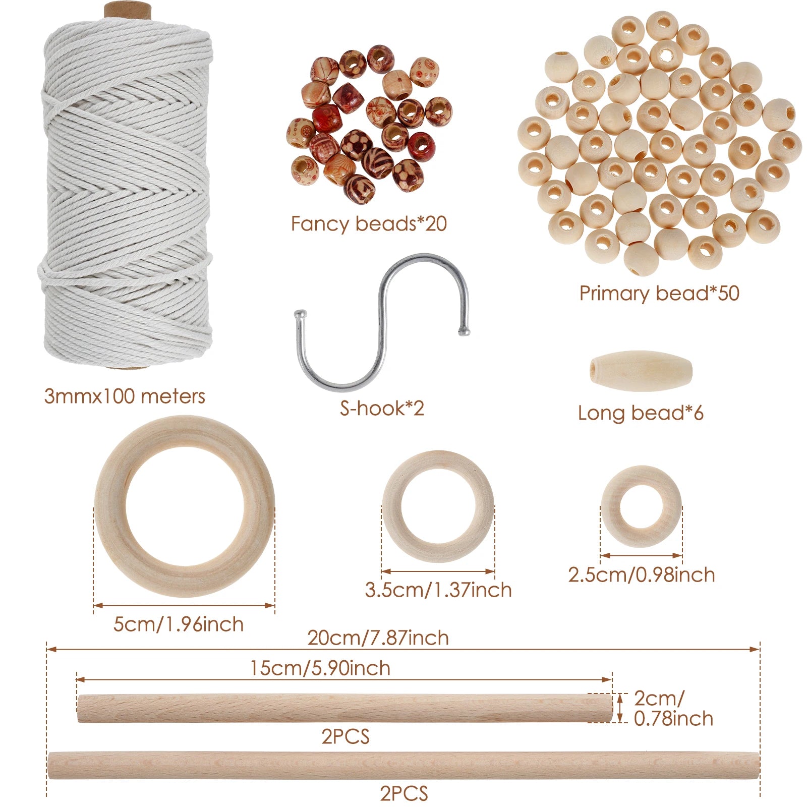 Beginner Macrame Kit with Cotton Rope