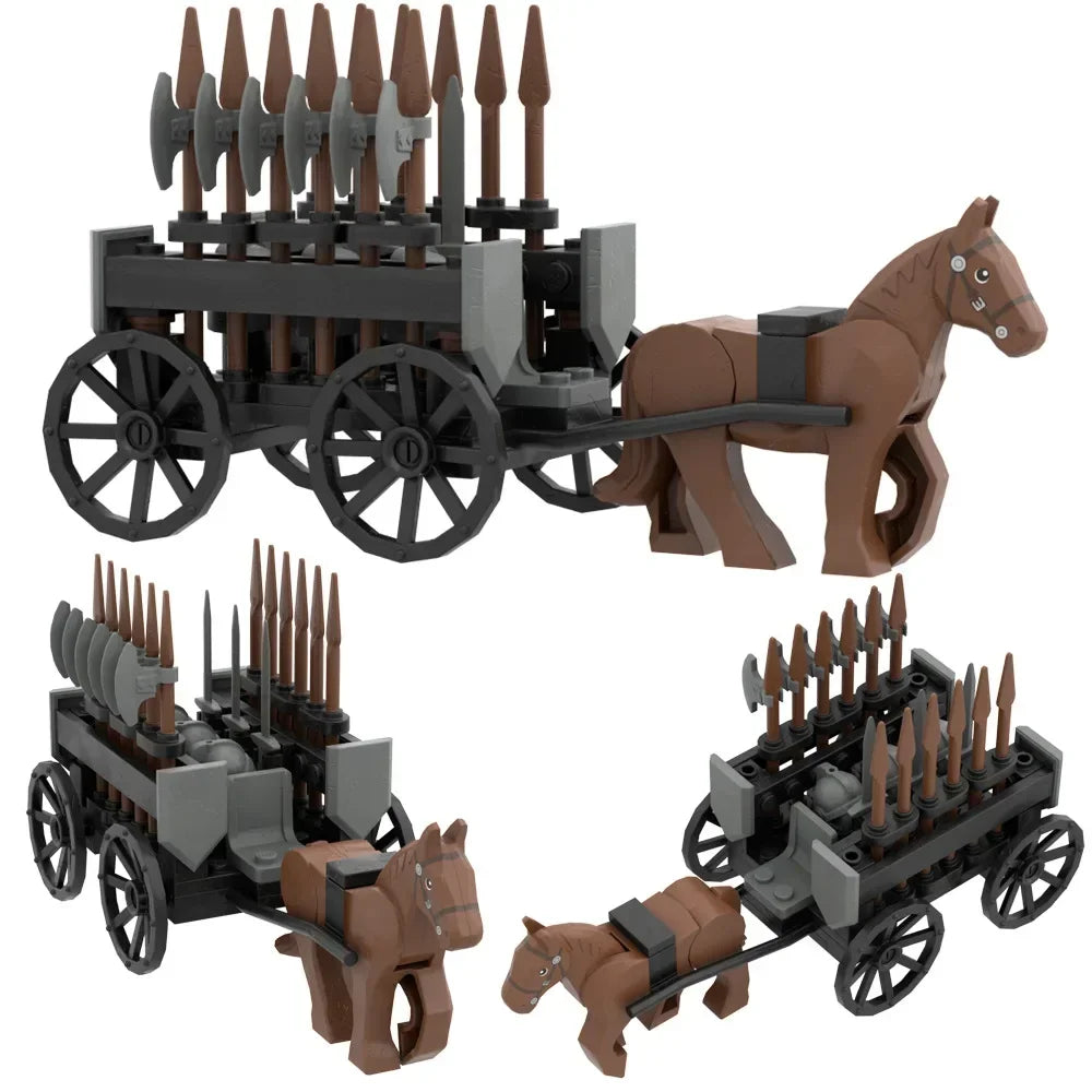 MOC Medieval Carriage & Military Weapons Set