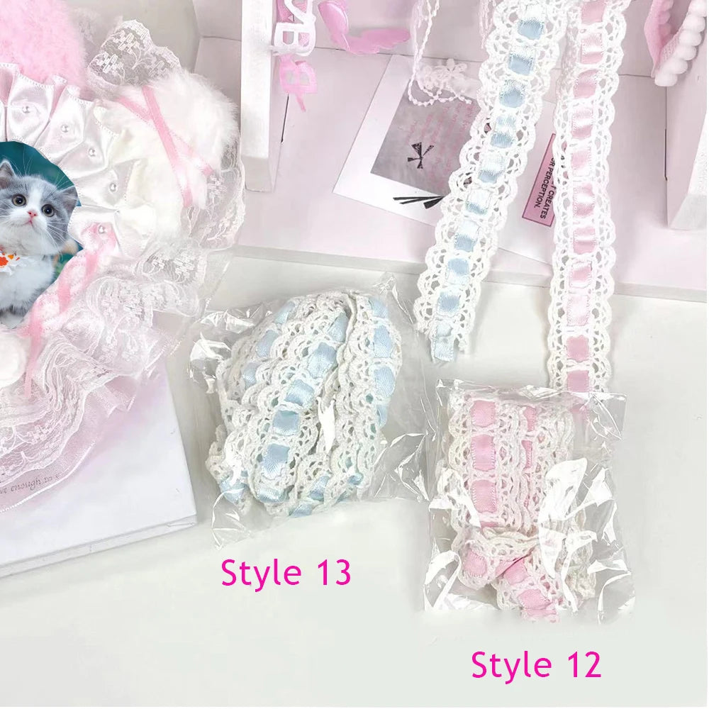 10pcs Plaid Lace Strips for DIY Sewing and Decor