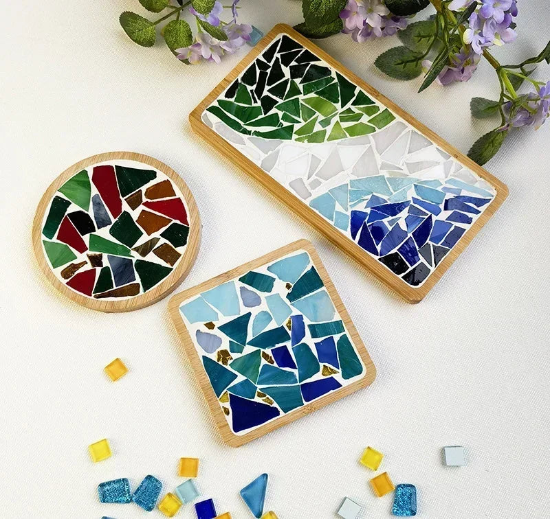 DIY Bamboo Mosaic Coaster Kit for Kids