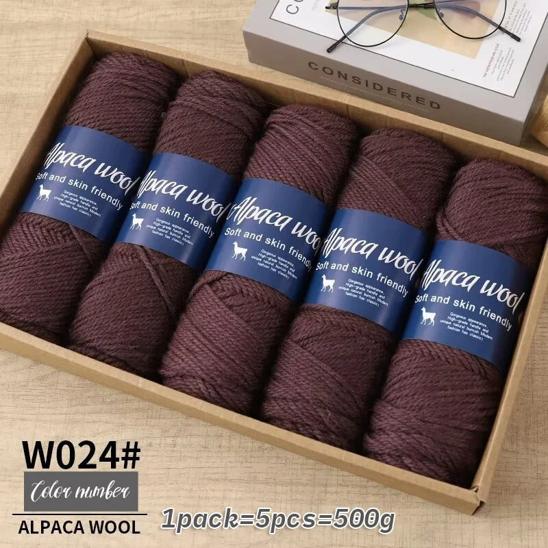 500g Coarse Alpaca Wool Yarn – Warm Handwoven Knitting Yarn
