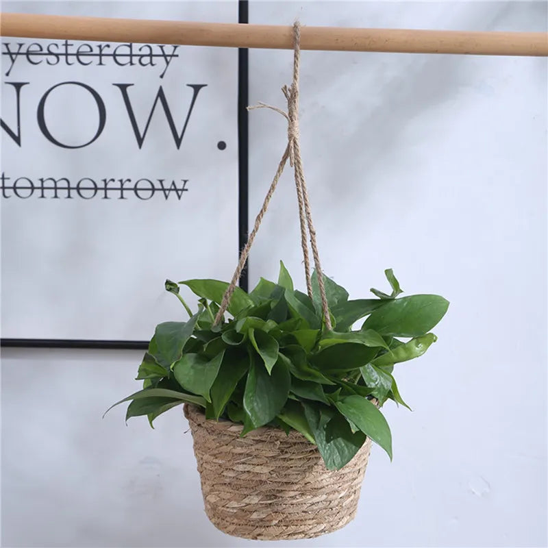 Jute Rope Macrame Hanging Planter Basket