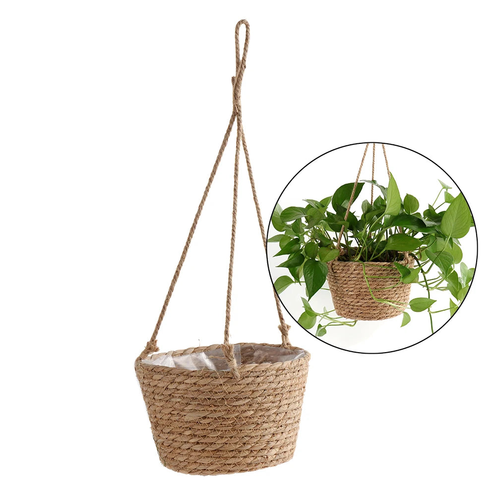 Jute Rope Macrame Hanging Planter Basket