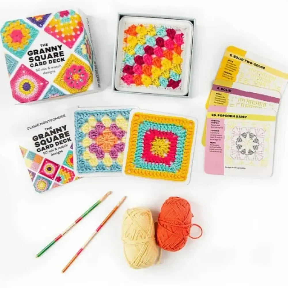 Granny Square Pattern Card Deck – DIY Knitting Kit for Adults