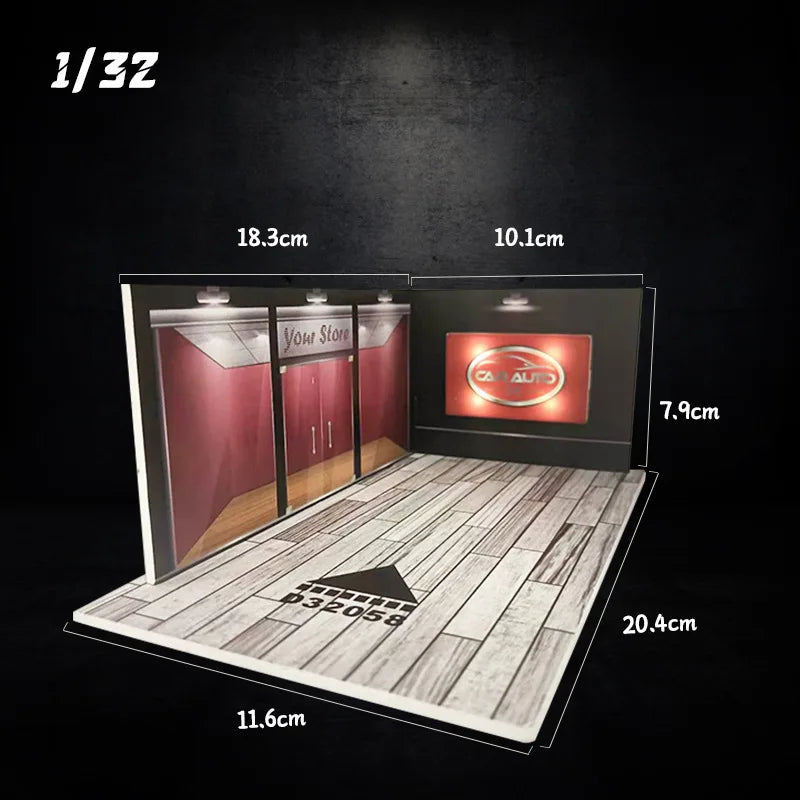1/32 Scale Car Garage Diorama with LED Lights