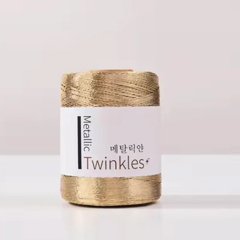 200g Metallic Glitter Yarn – Gold & Silver Thread for DIY Crochet & Knitting