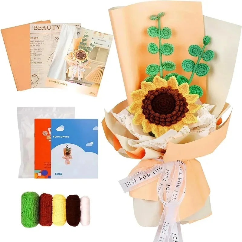 KRABALL Crochet Flower Bouquet Kit for Beginners