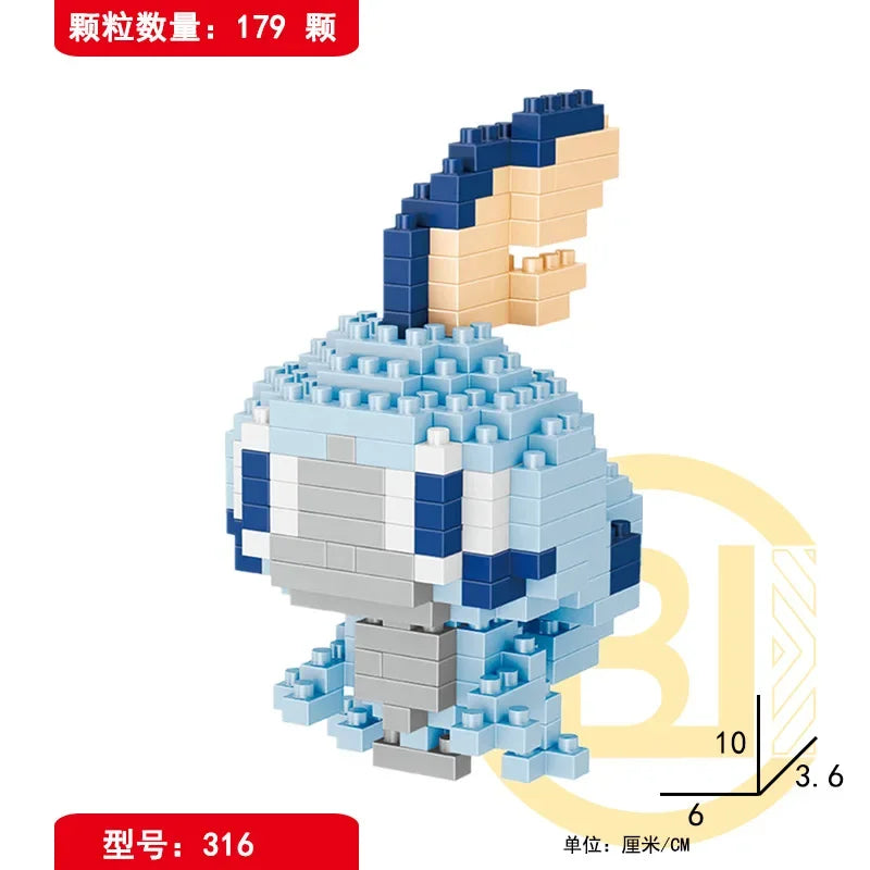 Mini Pokémon Building Blocks – Pikachu, Charizard, Eevee, Mewtwo