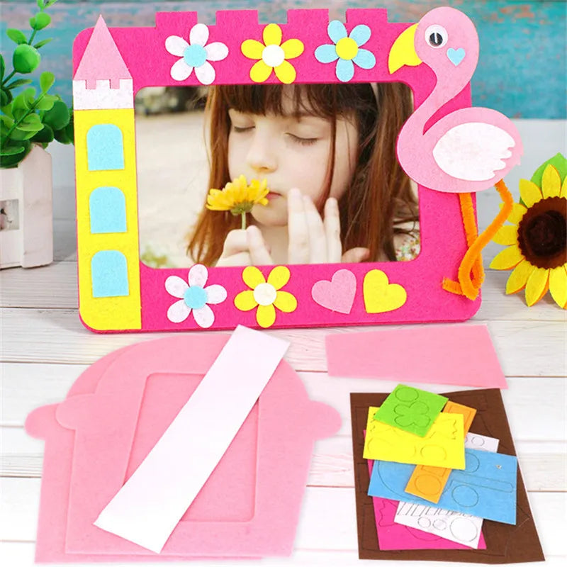 3Pcs DIY Cartoon Animal 6-Inch Photo Frame Craft Set for Kids