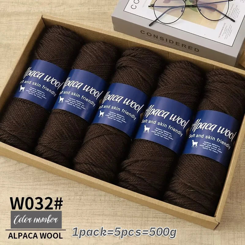 500g Coarse Alpaca Wool Yarn – Warm Handwoven Knitting Yarn