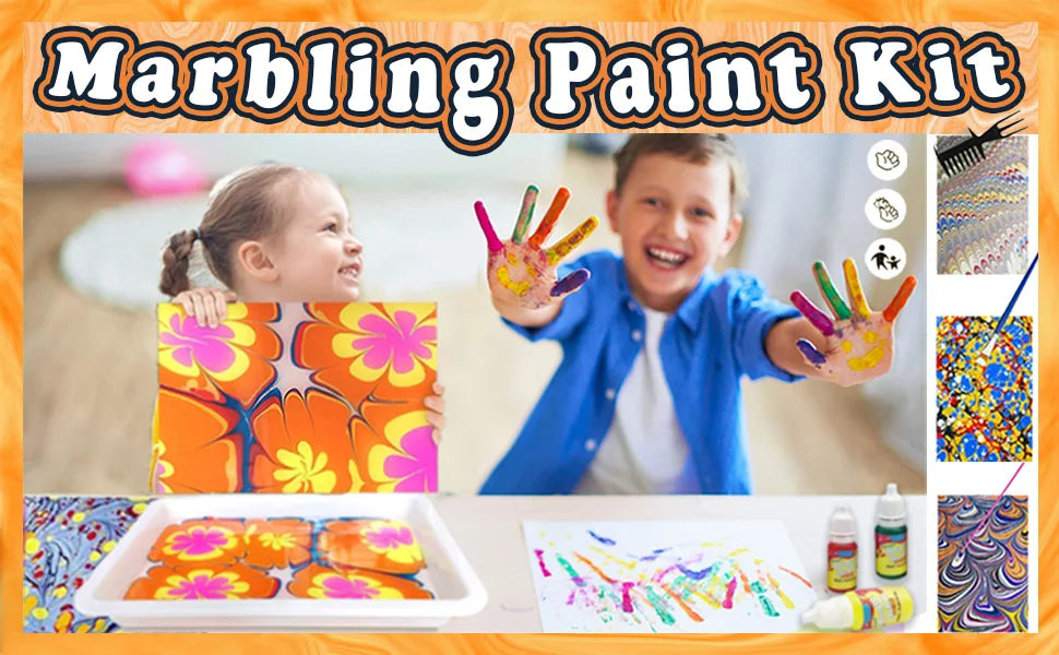 Marble Painting Kit for Kids – Water Marbling Art Set