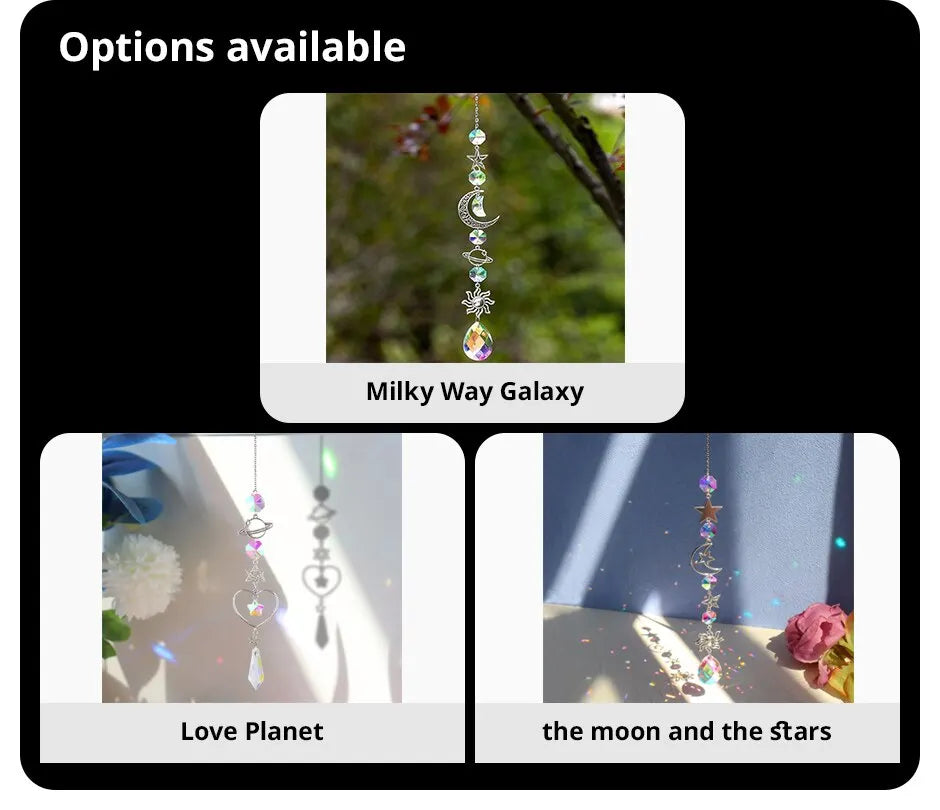 Galaxy Star Moon Crystal Wind Chime Pendant
